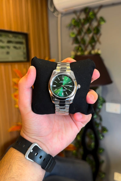 Rlx Oyster Perpetual | Premium Green and Silver with Date Adjuster